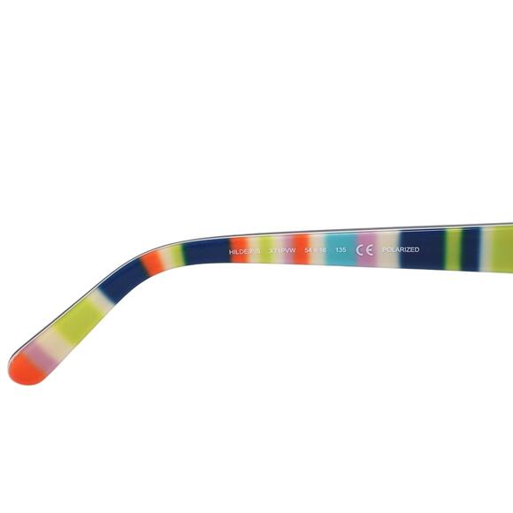 Kate Spade HILDE Oval Polarized Sunglasses - Olive Havana Turquoise/Brown - NWT - Picture 7 of 10